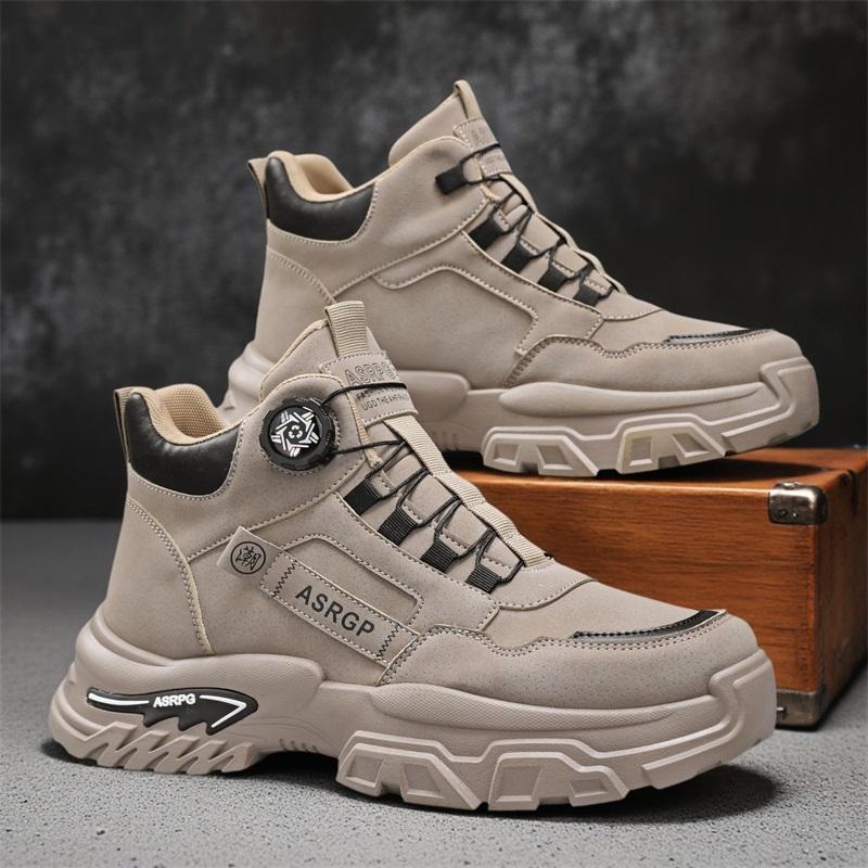 Men’s Black Deserts Shoes Casual Hiking Boots Grey Outdoor Sport Boots Plus Size High Top Sneakers
