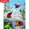 Diamond Embroidery Daisy Ladybug Home Decoration Flower Diamond Painting