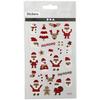 Glitter Stickers - Santa Claus - 1.2 To 3 Cm - 23 Pcs - Red - Green - Mixed