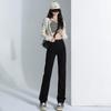 Trendy Straight Jeans Women's Spring and Autumn New High Waist High and Thin Loose Drape Floor Jeans