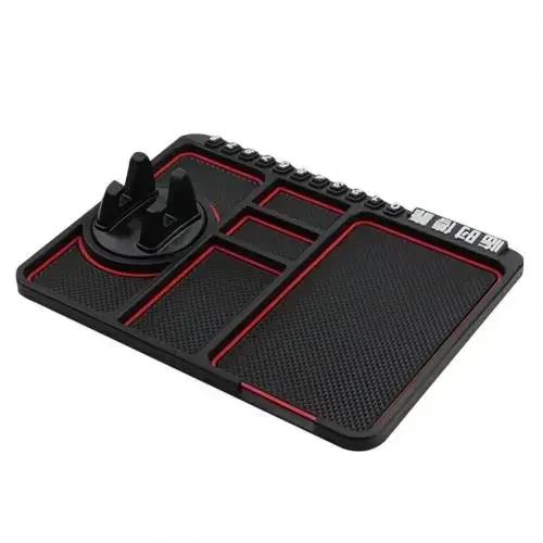 Multi Functional Car Anti Slip Pad With Car Phone Holder Dashboard Pad Car Phone Holder For Storing Phone Keys And Small Tools