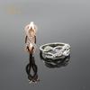 Fashion Micro-set Zircon Line Cross Inverted 8-shaped Ring Ladies Hollow Ring Design Sense Jewelry