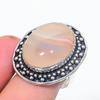 Natural Orange Lace Agate Gemstone 925 Sterling Silver Jewelry Ring Size 8 m8T28