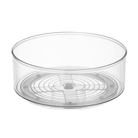 Lazy Susan Organizer Storage Holder Large Capacity Transparent Design 360-Degree Rotatable Countertop Makeup Storage Tray