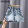 Girls' Denim Pants Shorts Summer Thin Jean Casual Denim Pants
