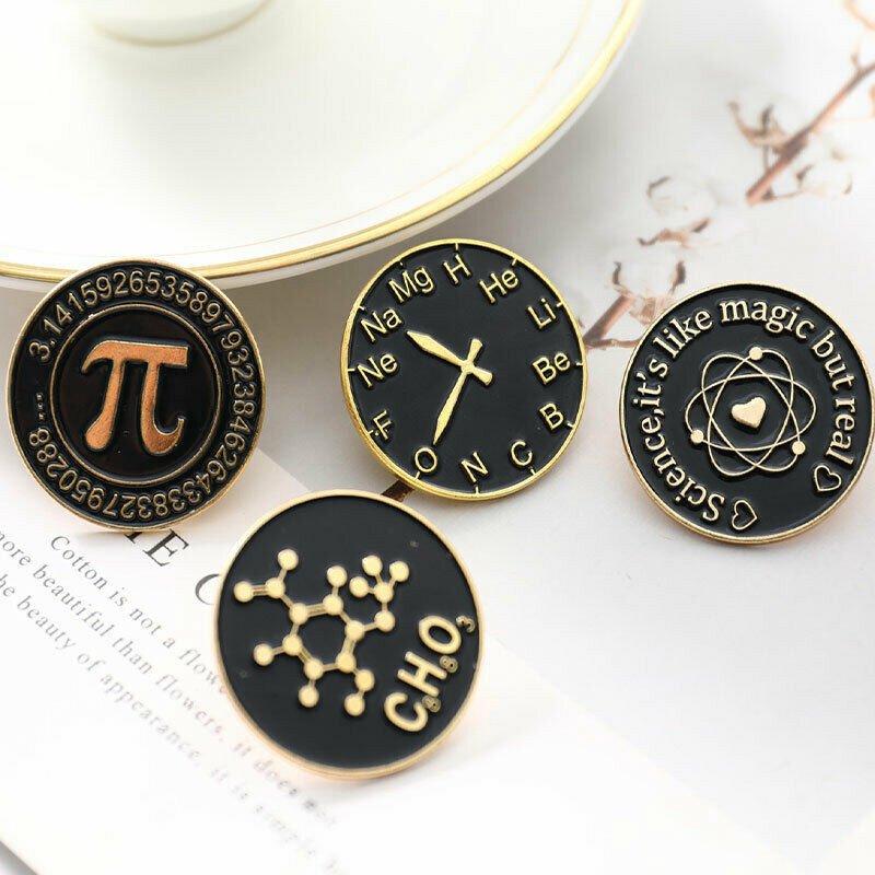 3cm For Teachers Student Black Letter Symbol Brooches Pin Periodic  Table