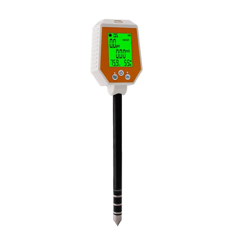 Yieryi 6-in-1 Soil Tester PH EC Moisture Sunlight Air Humidity Temp High Accuracy Conductivity PH Meter for Gardening Farming