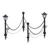 VidaXL Chain Barrier 2 Solar Lights and 2 Posts Garden Terrace Patio 40868