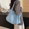 Commuter Large Capacity Denim Tote Bag Women Underarm Bag Work Shoulder Bag