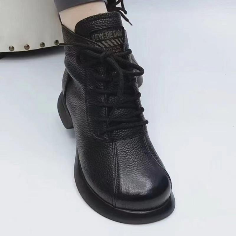 Soft Leather Shoes, Short-top Women's Boots, New Martin Boots, Comfortable and Versatile, Retro Thick-soled Boots