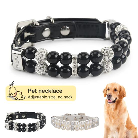 Pet Collar Elegant Decor Accessory Wear-resistant Fashion Dogs Faux Pearls Necklace Loop for Small