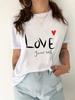 (Asian Size) Tee Top Women Sweet Love Cute 90s Trend Clothing T Shirt Woman Print Fashion Female Short Sleeve Graphic T-shirts