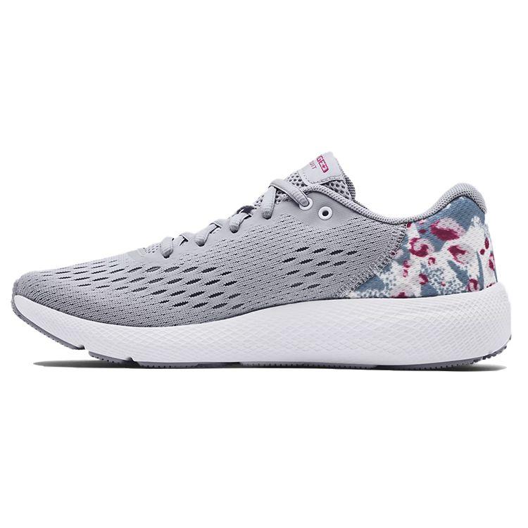 Under Armour Pursuit Fabric Synthetic Leather Low Top Durable Running Shoes Women Sneaker Modern-Gray 3024443-100