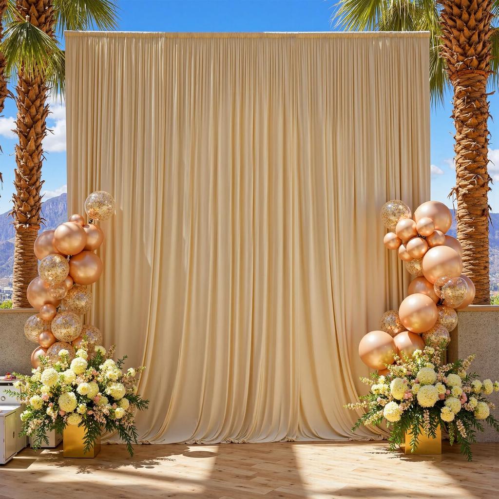 5x8/10ft Wrinkle Free White Satin Backdrop Curtains for Wedding Birthday Parties Photography Background Baby Shower Decorations