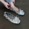 Sheepskin Version~ 2025 New Retro Bow Light Mouth Elastic Mouth Flat Sole Shoes Women's Round Head Ballet Shoes