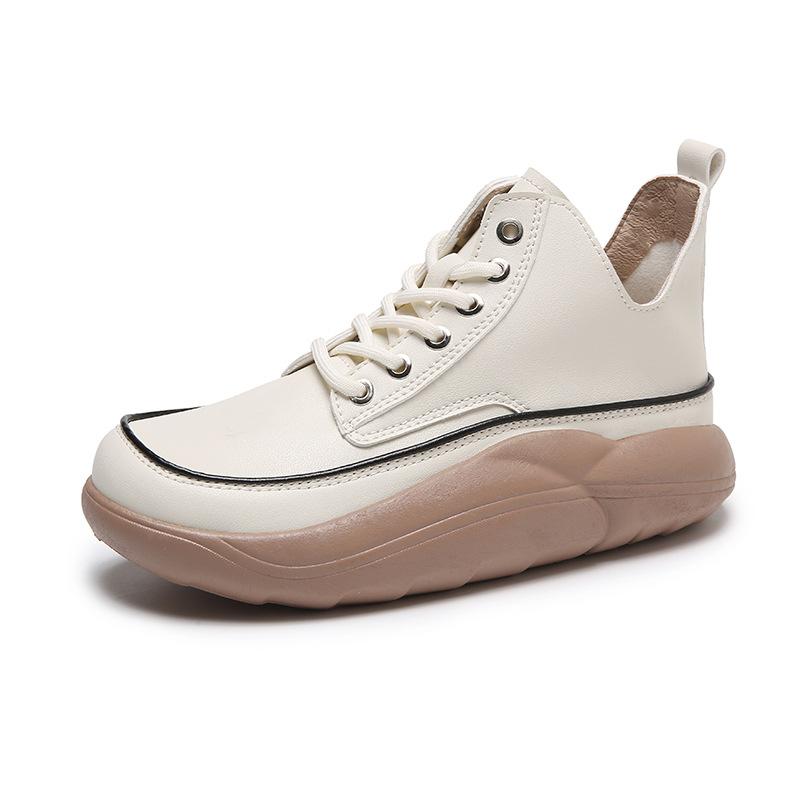 High-top Small White Shoes Women's 2024 Autumn New Big Toe Shoes Comfortable Breathable Thick-soled Casual Sneakers
