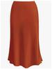 Elegant High Waist Fishtail Satin Midi Skirt for Women