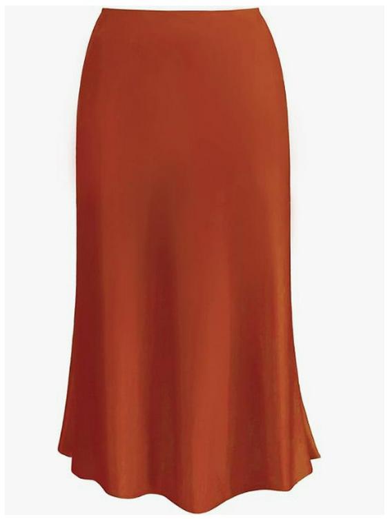 Elegant High Waist Fishtail Satin Midi Skirt for Women