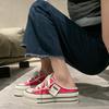 Heelless Bag Head Half Slippers Summer New Platform Canvas Shoes Women's One-pedal Lazy Single Shoes