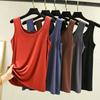Women Summer Deep U-Neck Tank Tops Modal Cotton Sleeveless Tee Tops Camis Tshirts Casual Bottoming Top