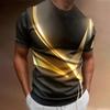 3D Flame Printed T-Shirt Summer Fashion Short-Sleeved Round Neck Top Trendy Summer Men's Breathable T-Shirt Blouses
