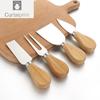 4pcs/set Wood Handle Knife Sets Oak Bamboo Cheese Cutter Knife Slicer Kit Kitchen Cheese Stainless Steel Knife Kitchen Tools