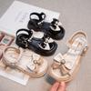 Children's Sandals 2025 Summer Korean Version Girls Bow Foreign Princess Single Shoes Baby Pearl Versatile Beach Shoes