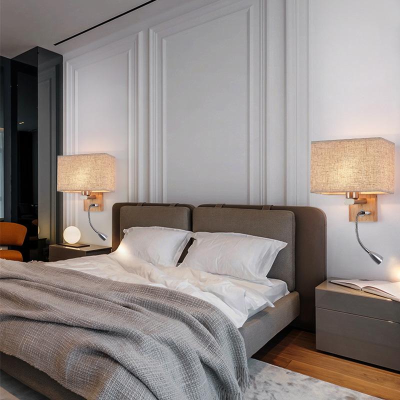 Настенный светильник, ночник для спальни, минималистичный деревянный светильник для внутреннего освещения