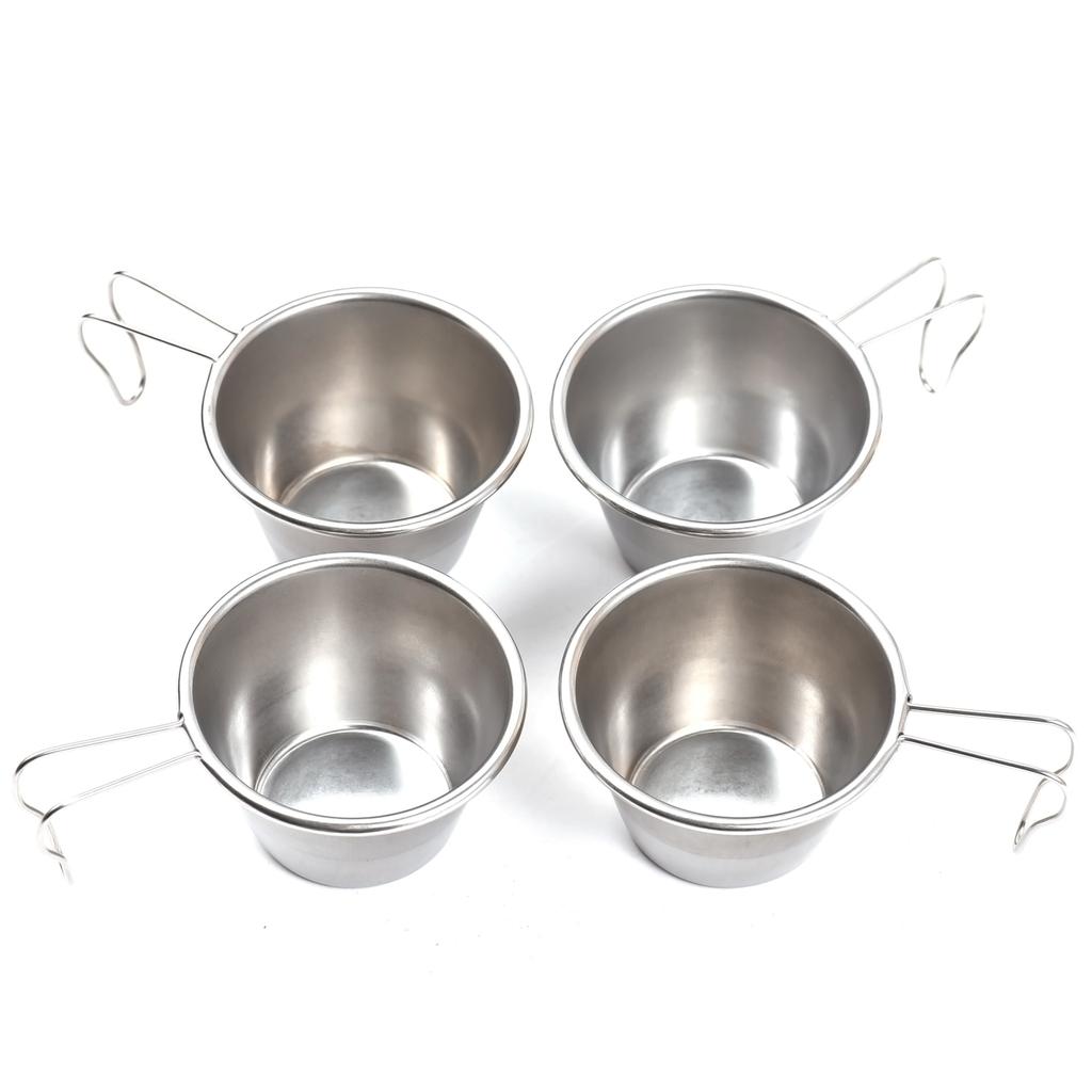Sierra Cup Tea Coffee Sets of 4 Stainless Steel with Folding Handle 30ml and 70ml Options Perfect