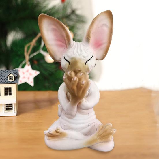 Yousheng Meditation Cat Figurine Resin Buddha Hairless Cat Ornaments Sit In Meditation Zen Cat Sculpture Home Decor Gift for Meditation Enthusiasts