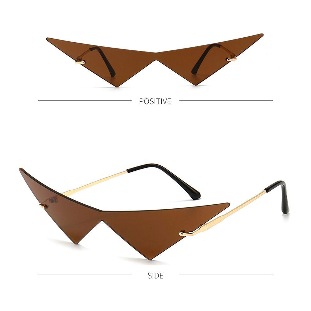 Fashion UV400 Ocean Lens Rimless Oversized Eyewear Women Triangle Sunglasses Sun Glasses Sunglasses