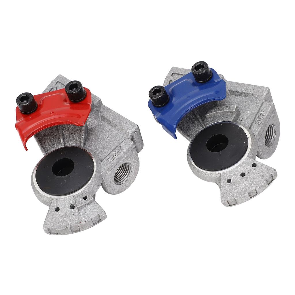 1 Pair 37 Degree Gladhand Set Red Blue Trailer Glad Hand Brake Air Hose Coupling Connector for Semi Trailers Trucks