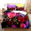 Red Rose Romantic Valentine's Day Floral Duvet Cover for Women Girls Valentine's Day Gift  Flowers Print Quilt Cover Room Decor