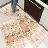 1Pcs Anti Fatigue Kitchen Rugs, Pink Rabbit Print Waterproof Non-Slip Thick Cushioned Kitchen Mat Heavy Duty Comfort Standing Mat for Kitchen