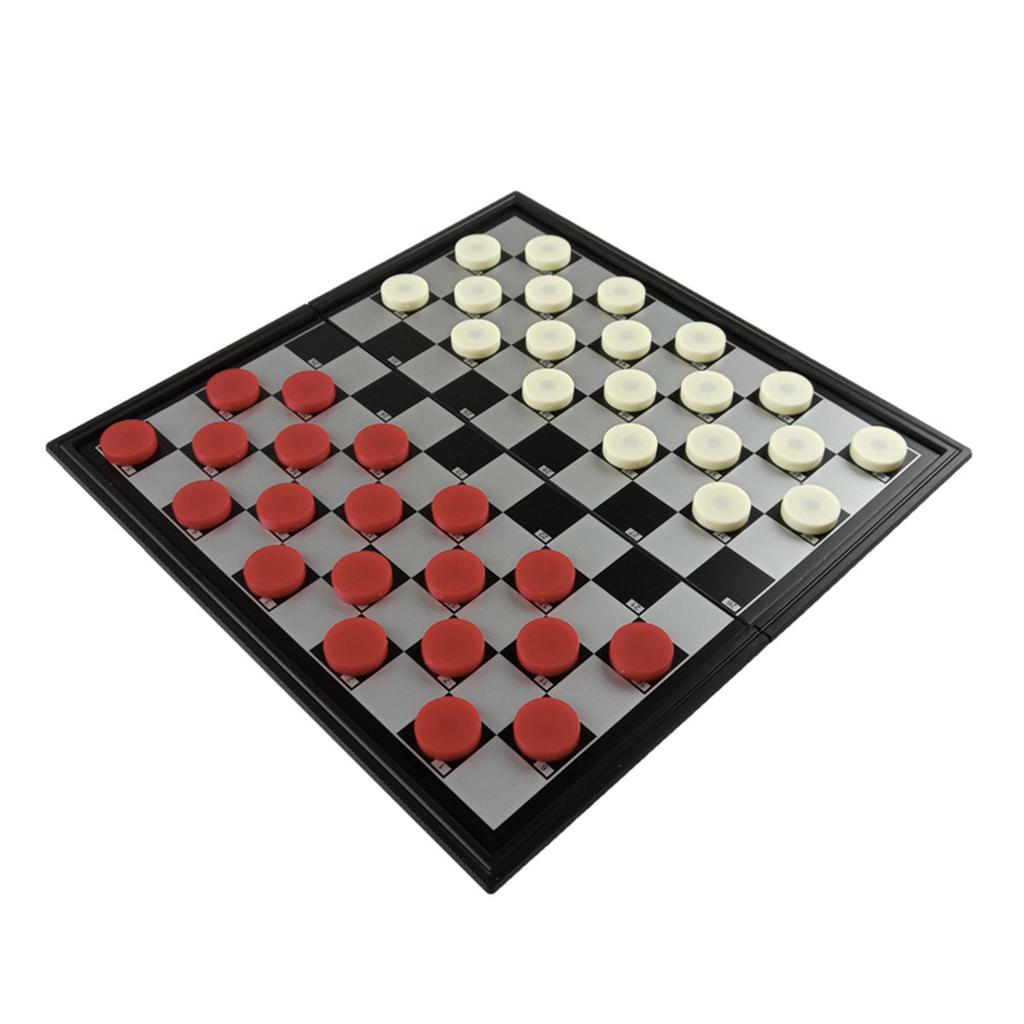 Checkers Red And White Pieces 100 High Quality Magnetic Folding Board 25*25Cm Board 40 Checkers Pieces Entertainment Game