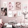 Landscape Painting Girl Room Decoration Fresh Flower Pink Wall Art Canvas Pictures Canvas Decorative Paintings Home Decor Photos