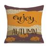 Thanksgiving Linen Pillowcase Autumn Pumpkin Print Pillow Cushion Cover