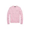 Polo Solid Color Cable Knit Cotton Crew Neck Sweater Men Sweater Pink MNPOSWE16820684-650