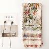 Four Seasons Available Luxury Women Viscose Scarf Designer Shawl Cotton Linen Feeling Tassel Pashmina Muslim Hijab Wrap Floral