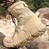 Fashion Mens High Top Combat Boots Lightweight Canvas Breathable Jungle Training Shoes Male Hiking Desert Tactical Boots Ankle