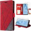 Case and 2 Tempered Glasses for Samsung Galaxy A52s, A52 4G-5G - BOOLING - Red - Semi-rigid - Synthetic Leather