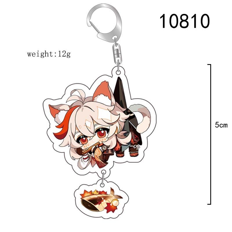 Cute Genshin Impact Acrylic Keychain Yoimiya Kazuha Kamisato Ayaka Rosaria Figures Pendant Keyring Ornament