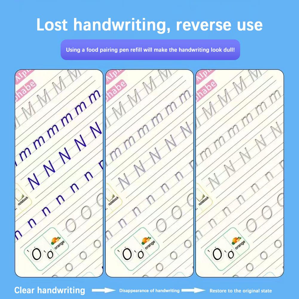 4PCS Reusable Groove Copybook For Children Aged 3-6 Groove Practice English Card Training Numbe Y7Y8