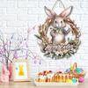 Easter Welcome Door Sign Gnome Bunny Flower Egg Door Hanging Sign Front Door Hanger Wooden Spring Holiday Decorative Wall Plaque