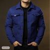 Men's Casual Loose Denim Jacket Plus Size Loose Standing Collar Denim Jacket