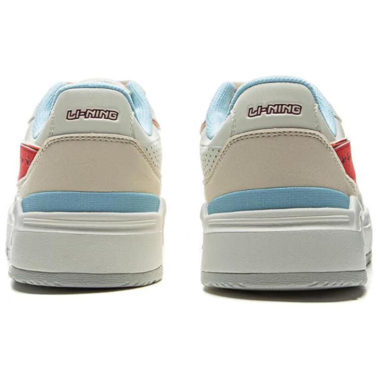 Li Ning Common 80s Classic Fashion Retro Versatile Thick Sole Comfortable Non-Slip Wear-Resistant Low-Top Skate Shoes Women Sneakers AGCV024-2