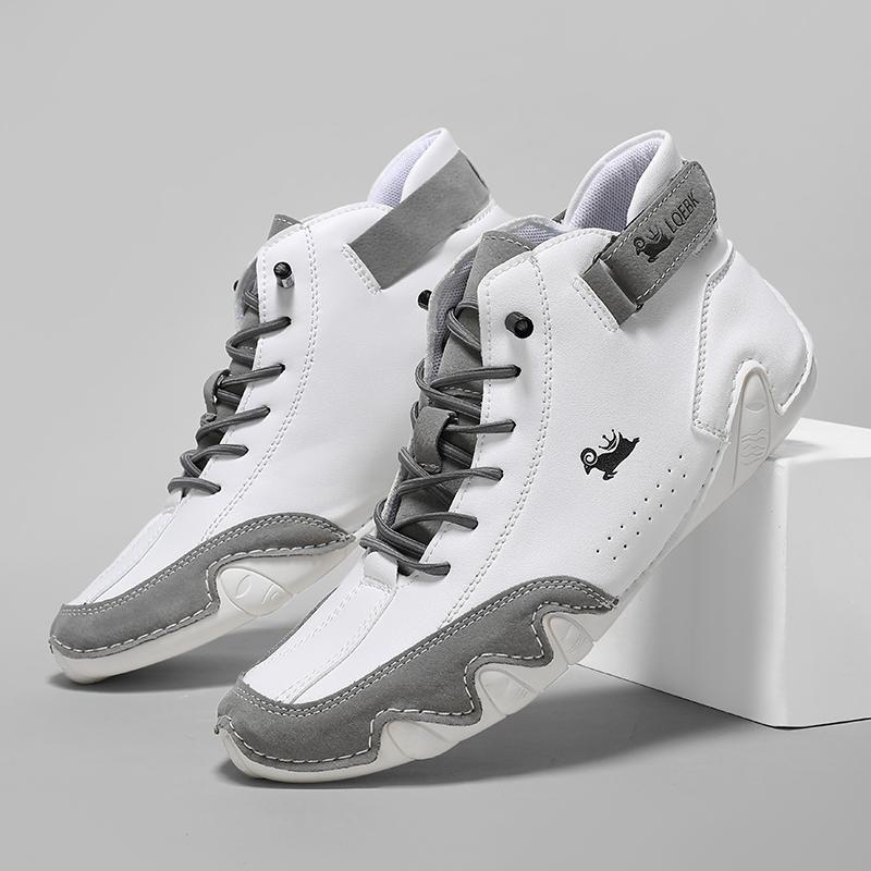 Women's Leather Fashionable Work Shoes with Soft Soles Comfortable New DesignerLeisure Motorcycle Boots Shoes for Men