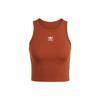 Originals Trefoil Logo Embroidered Ribbed Tank Top Women Tops Rust-Grey IL9627