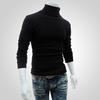 Warm Knitted Shirt Chic Top Turtleneck Solid Color Stretchy Knitted Shirt