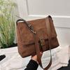 Velvet Messenger Bag Women's Fashion New High Capacity Commuter Bag Simple Versatile Solid Color Suede Shoulder Crossbody Bag